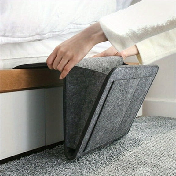 GYTY 1pc Felt Bedside Storage Organizer - Anti-Slip, Durable Caddy with Multiple Pockets for Books, Phones, Tablets - Easy Install Under-Bed Holder for Bedroom, Living Room, Car