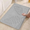 thumbnail image 1 of GYTY 1pc Green Leaf Pattern Bath Rug, Toilet U-Shape bathroom Mat, Absorbent Thickened Shower Carpet, Simple Embossed Design Floor Mat, Bathroom Decor, Bathroom decorations, kitchen Area Rugs, 1 of 1