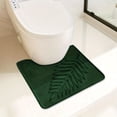 Sprinkle Area Rug GYTY 1pc Green Leaf Pattern Bath Rug, Toilet U-Shape bathroom Mat ...