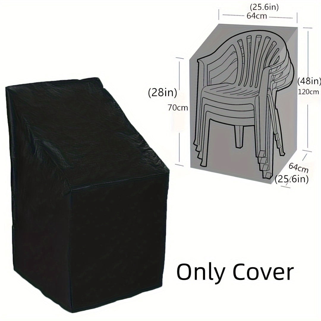 GYTY 1pc Outdoor Stacking Chair Cover - 210D Oxford Fabric - Black ...