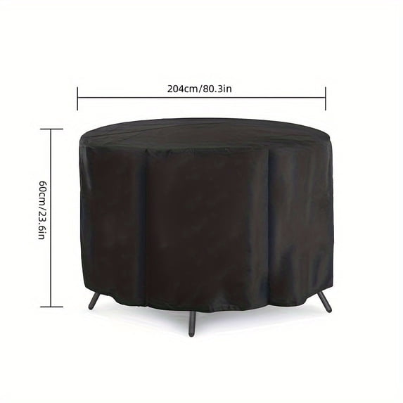 GYTY 1pc Premium 600D Waterproof Round Patio Furniture Cover - Ultimate Protection for Outdoor Patio Table & Chair Sets - Durable, Easy to Clean, and Windproof Design for Year-Round Use