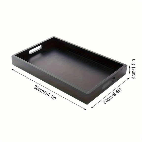 GYTY 1pc Serving Tray with Handles, Modern Decorative Tray for Coffee Table, Wooden Rectangular Tray for Ottoman, Bathroom Vanity Tray, Decor (Pink)