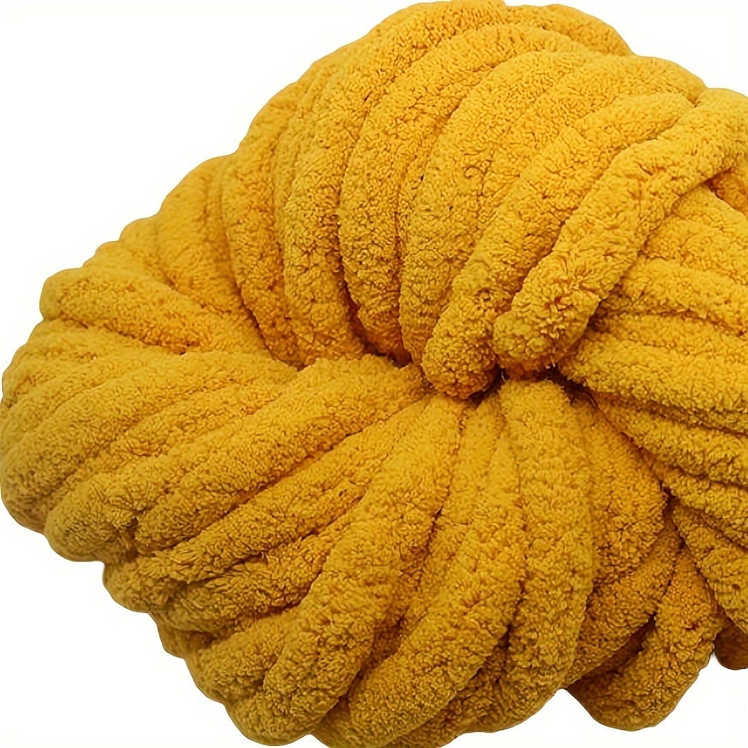 GYTY 1pc Ultra-Soft Green Chenille Yarn, 0.79inch Thick - Ideal for DIY Knitting Projects like Cozy Blankets, Hats, Scarves, Pet Beds & More - 100% Polyester Fiber, Perfect for Home Crafting