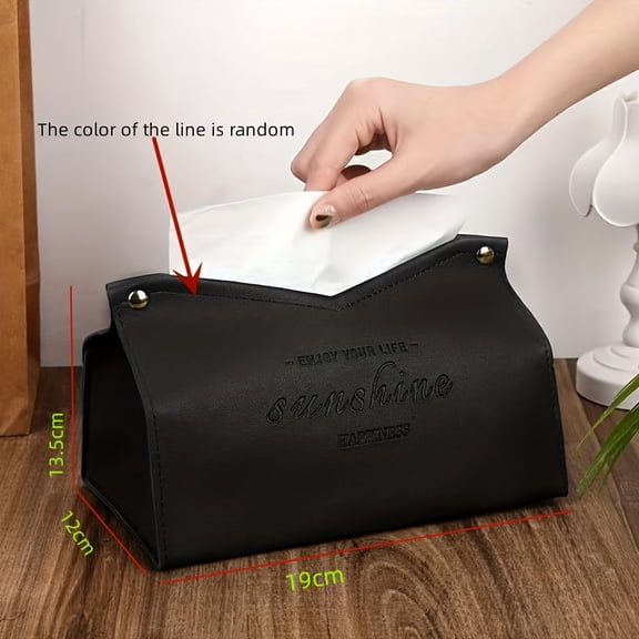 GYTY 1pc V Mouth Leather Tissue Box Home Living Room Decoration Bedroom Kitchen Desktop European Style Paper Box Car Creative Leather Tissue Box