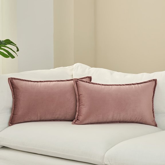 GYTY 2-Pack French Style Velvet Throw Pillow Covers, Soft and Luxurious, Zippered, Machine Washable, Polyester, Versatile for Home, Office, and Dining Room Decor