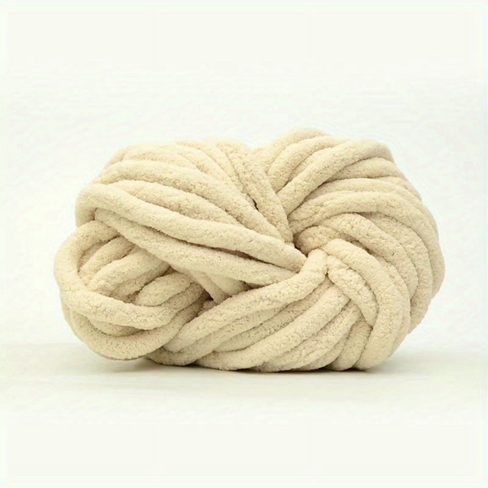GYTY 2 Skeins Soild Color Chunky Chenille Yarn For DIY Arm Hand Knitting, DIY Knitting Hat Scarf Chunky Blanket Bag, 1.1LB