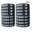 thumbnail image 1 of GYTY 20pcs Silicone Graduation Bracelets - Perfect for Class of 2025 Celebrations, Teacher & Student Gifts, No Batteries Required, Durable Party Favors, 1 of 1