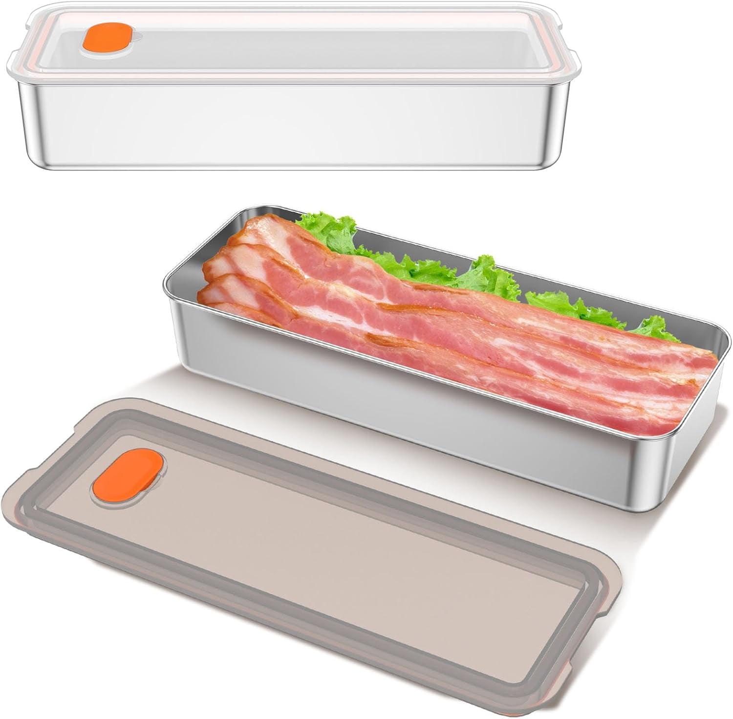 GYTY 2Pcs Bacon Keeper for Refrigerator, Deli Meat Storage Container