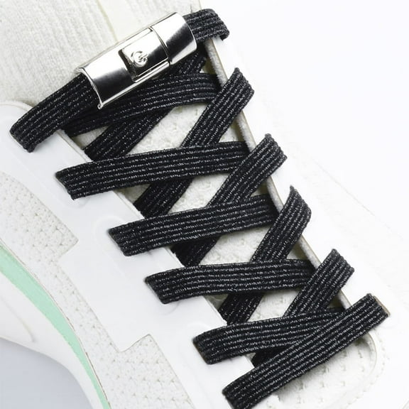 GYTY 3 Pairs 39.37 inch No-tie Elastic Colored Laces, Including 2 Fixed Buckles, Adjustable Comfort Loafers Elastic Laces, Adults, The Elderly