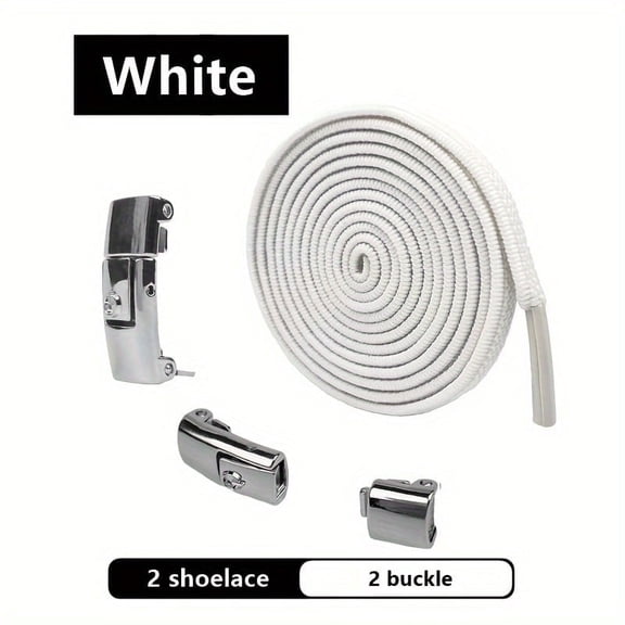 GYTY 3Pairs Elastic No-Tie Shoelaces, Lazy Metal Lock Laces For Women & Men