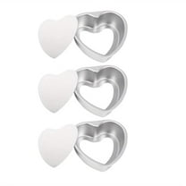 GYTY 3pcs 6 Inch Heart Shaped Cake Pans with Removable Bottom Aluminum Heart Cake Mold for Oven Baking DIY Birthday Valentine's Day Christmas cake