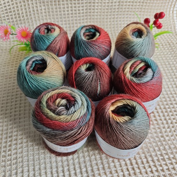 GYTY 400g per pack, 8pcs total 1600 yards high quality 100% Australian wool segment dyed colored yarn, used for handmade DIY knitting shawls, sweaters, scarves, crochet hats and socks