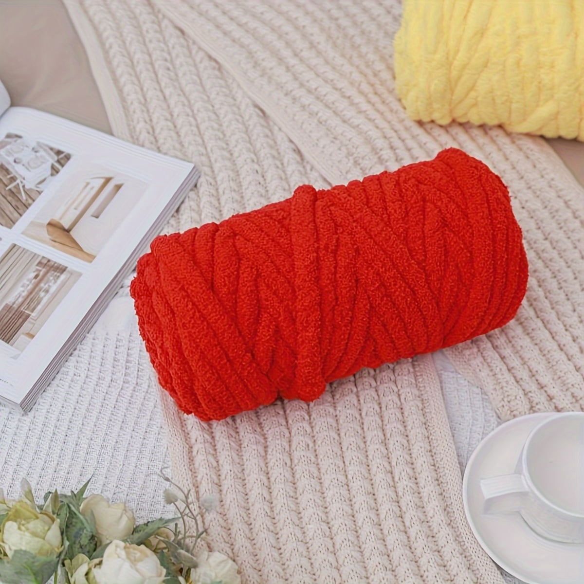 GYTY 500g Super Soft Chenille Yarn - 100% Polyester, Handwoven & Knit, Ideal for DIY Projects like Blankets, Scarves, Hats - Durable, No-Pill, Shrink-Resistant in Assorted Colors, Chunky Yarn