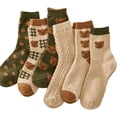 thumbnail image 1 of GYTY 6 Pair Cute Cotton Socks Kawaii Bear Ankle Socks Preppy Ruffle Socks for Women Japanese Thick Fall Vintage Crew Socks, 1 of 7