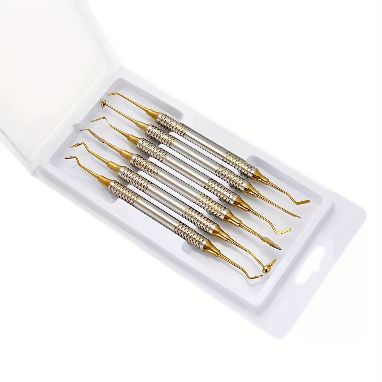 GYTY 6pcs Dental Composite Filling & Cleaning Kit - Stainless Steel, Professional Tooth Restoration And Hygiene Tools