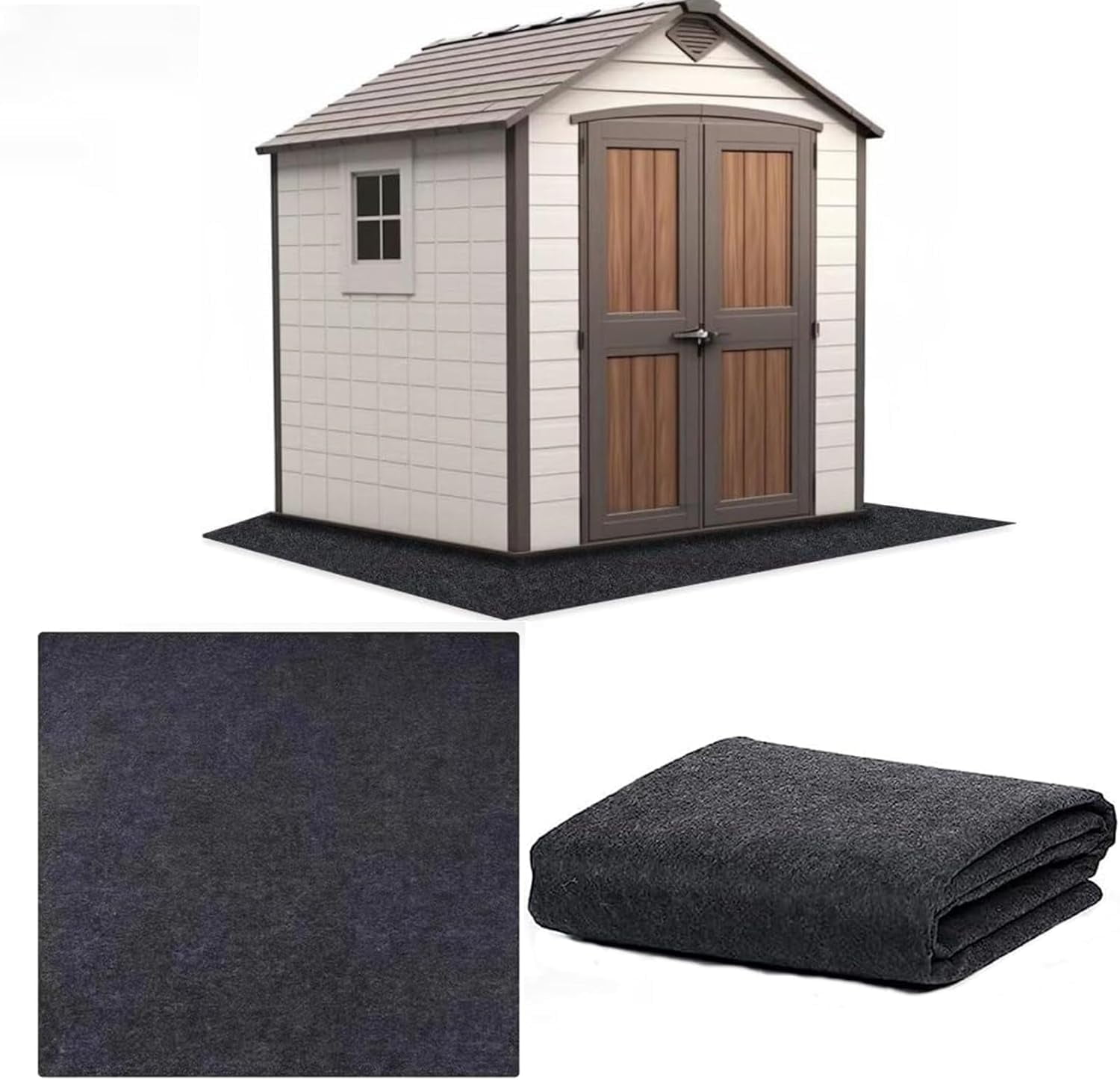 GYTY 8.2 x 6.5ft Outdoor Storage Shed Mat Waterproof, Thickened Garden Shed Floor Mat, Non Slip Garage Floor Mat Carport Oil Mat, Reusable Flooring Protector Pad for Patio, Furniture, Moto, Car