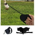 thumbnail image 1 of GYTY Automatic Retractable Leash Harness Set for Pet Ducks Hen Chickens Rabbits - Outdoor Walking with Adjustable Training Traction Rope for Poultry Adventures (197" Leash Black,S), 1 of 6