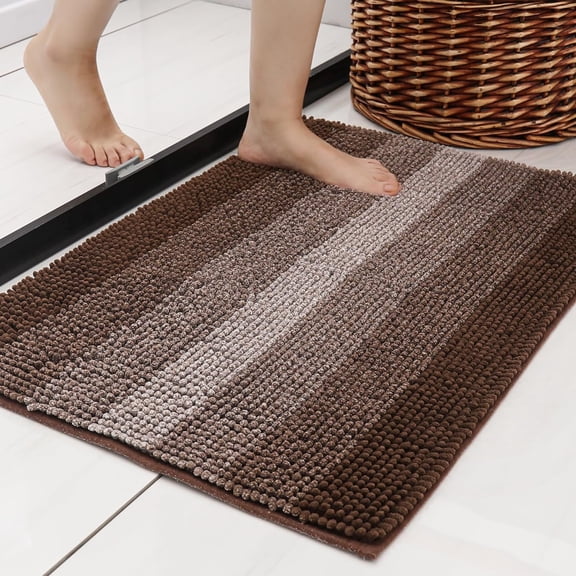 GYTY Bath Rugs Made of 100% Polyester Extra Soft and Non Slip Bathroom Mats Specialized in Machine Washable and Water Absorbent Shower Mat (36x24Inch, Black)