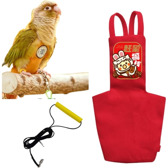 GYTY Bird Diapers Leash Set Washable Reusable Handmade Flight Suit Waterproof Inner Layer - Protective Parrot Nappy Clothes Parakeets Macaws Budgies Canaries (Black1,Sun Conure)