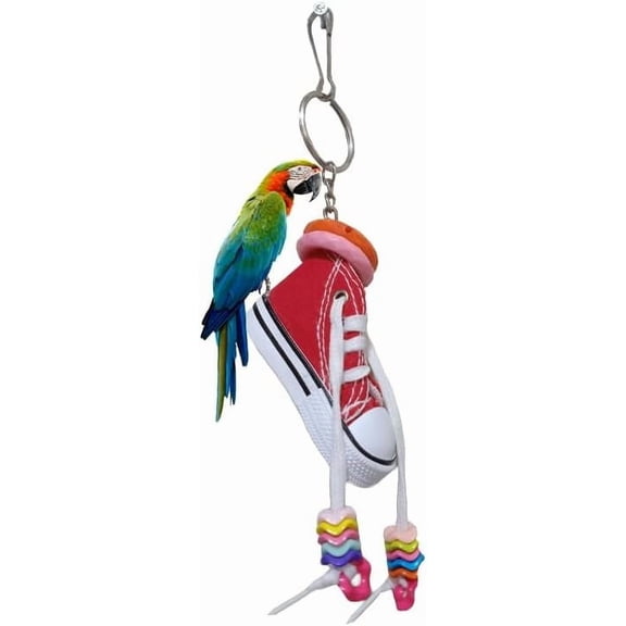 GYTY Bird Toy -Mini Sneaker Interactive Parrot Beak Exercise Entertainment Craft Cage Small Pet Cockatiel African Grey Cockatoo (4 Pcs)