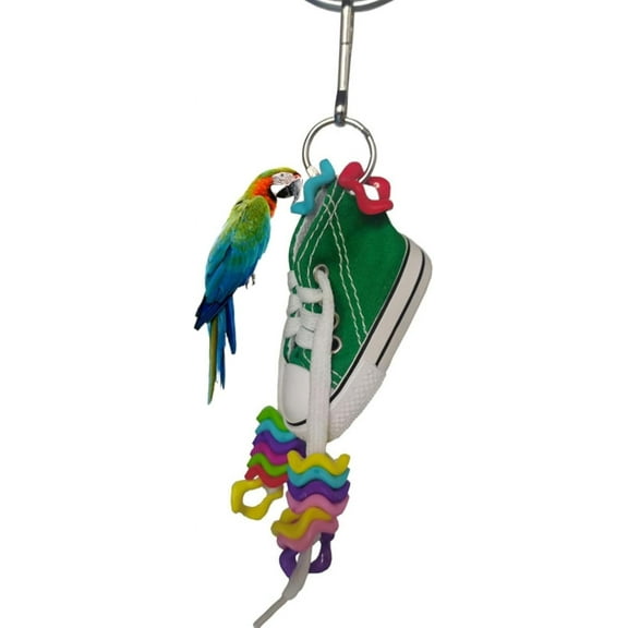 GYTY Bird Toy -Mini Sneaker Interactive Parrot Beak Exercise Entertainment Craft Cage Small Pet Cockatiel African Grey Cockatoo (4 Pcs)