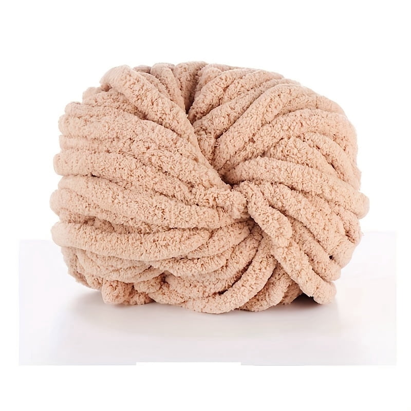 GYTY Bulky Beauty, Extra Thick Chenille Yarn for DIY Blankets and Cushions - Soft, Cozy 2mm Chunky Knit Thread, 787.4" Length, White Polyester Fiber