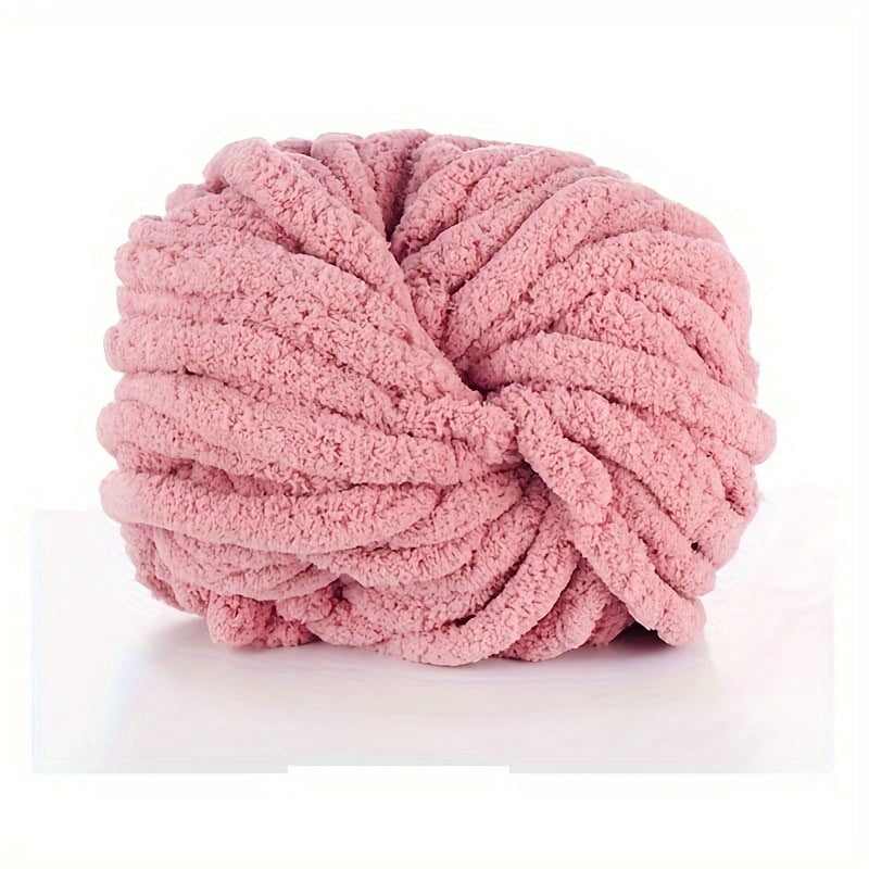 GYTY Bulky Beauty, Extra Thick Chenille Yarn for DIY Blankets and Cushions - Soft, Cozy 2mm Chunky Knit Thread, 787.4" Length, White Polyester Fiber