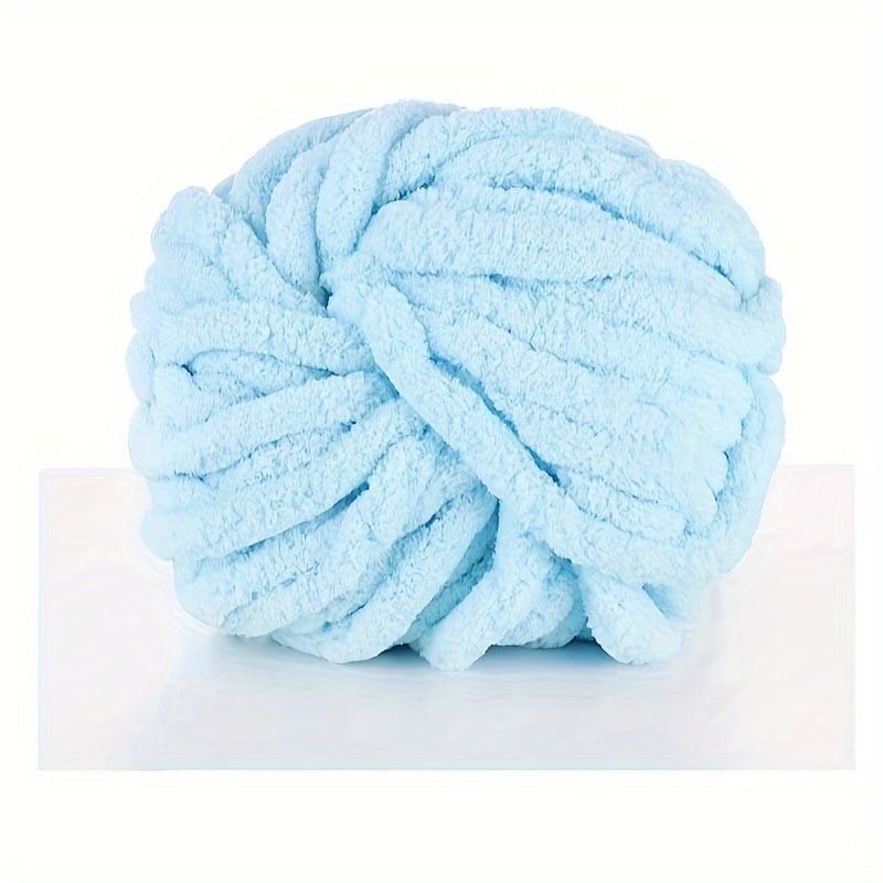 GYTY Bulky Beauty, Extra Thick Chenille Yarn for DIY Blankets and Cushions - Soft, Cozy 2mm Chunky Knit Thread, 787.4" Length, White Polyester Fiber