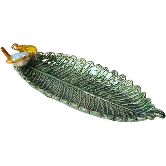 GYTY Ceramic Bird Fresh Leaf Storage Tray, Ceramic Bird Storage Tray can Store Rings, Earrings, Mobile Phone Bracelets, Necklaces