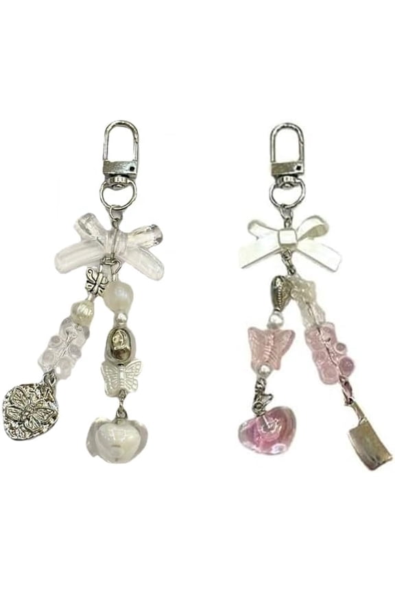 Cute Keychain Aesthetic Keychain Accessories for Women Preppy Backpack Phone Charm Keychain Emo Grunge Accessories