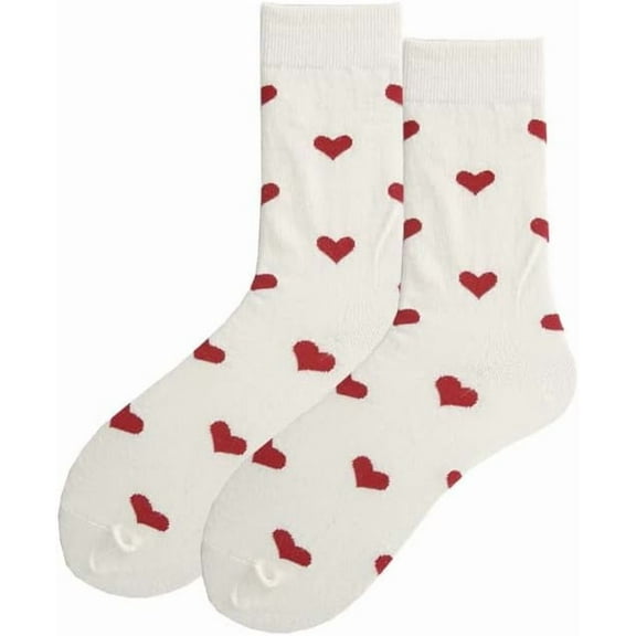 GYTY Cute Long Socks Kawaii Heart Print Socks Preppy Ankle Cotton Socks Korean Harajuku Soft Knit Socks Coquette Clothes