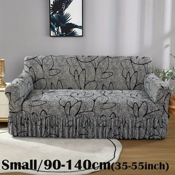 GYTY Elastic Printed Sofa Slipcover with Skirt - Classic Style Universal Furniture Protector, Machine Washable Polyester and Spandex Couch Cover for Armchair,