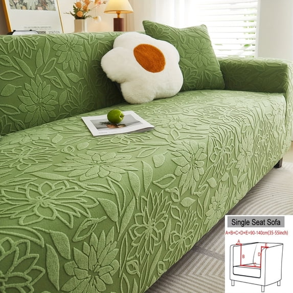 GYTY Elegant Comfort, Modern Camellia Jacquard Stretch Sofa Cover with Elastic Band - Includes Matching Pillowcase, Machine Washable, Fits All Sofa Sizes