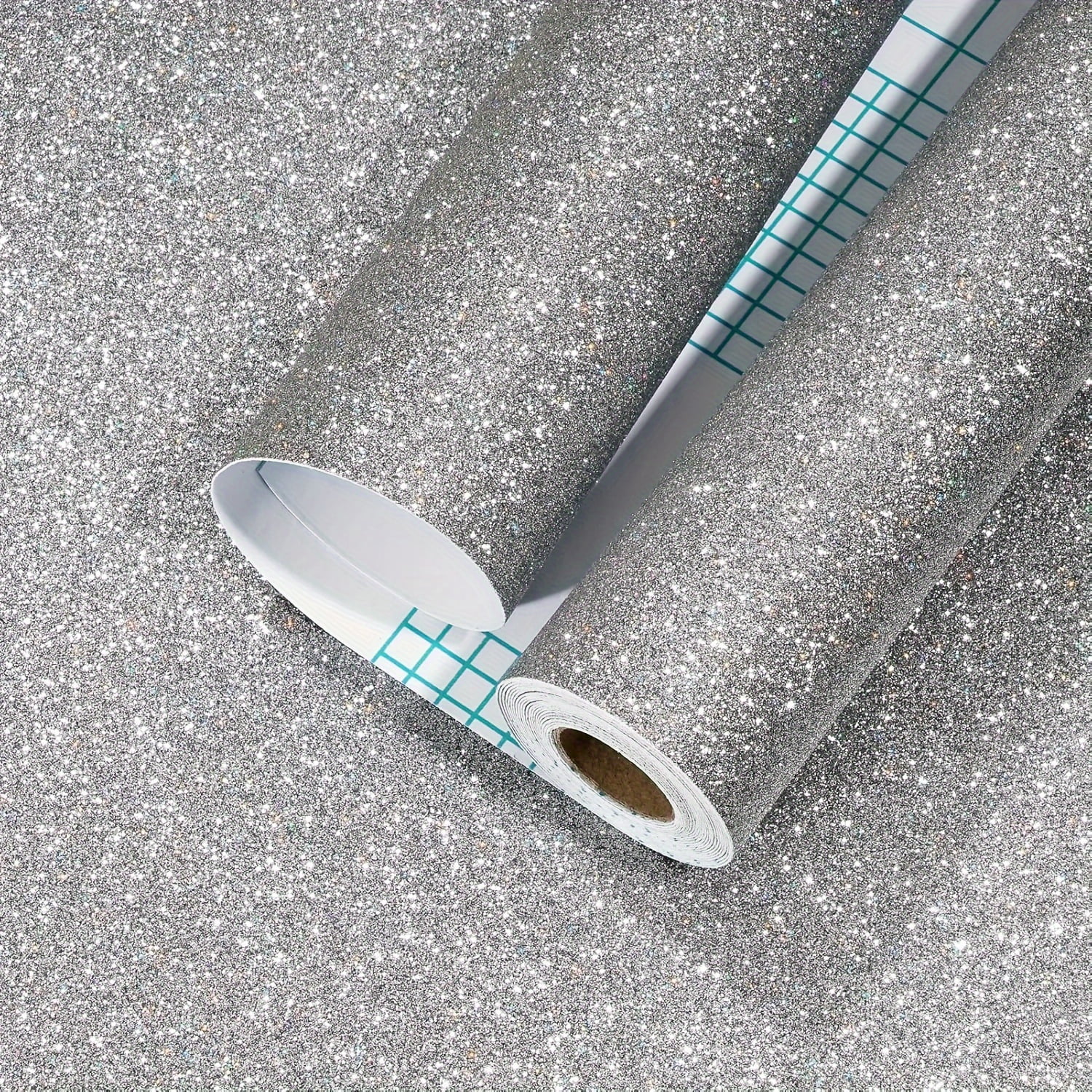 GYTY Grey Glitter Wallpaper Stick And Peel Sparkling Wallpaper Vinyl ...