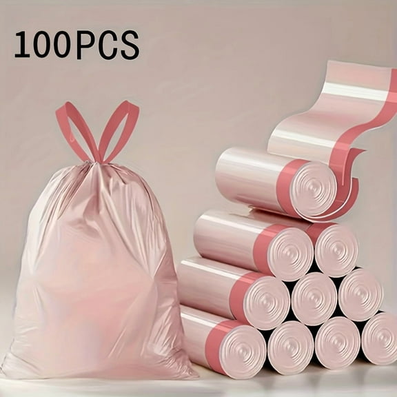 GYTY Household Plastic Garbage Bags with Drawstrings, Available in Packs of 50 Or 100.