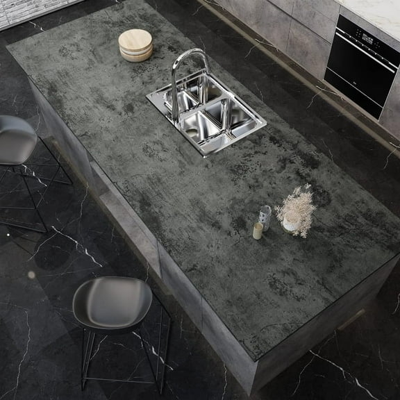 GYTY Peel & Stick Vintage Cement Gray Wallpaper - Thick, Removable Vinyl Contact Paper for Living Room, Kitchen, Bedroom, Dorm Decor & Furniture Makeover