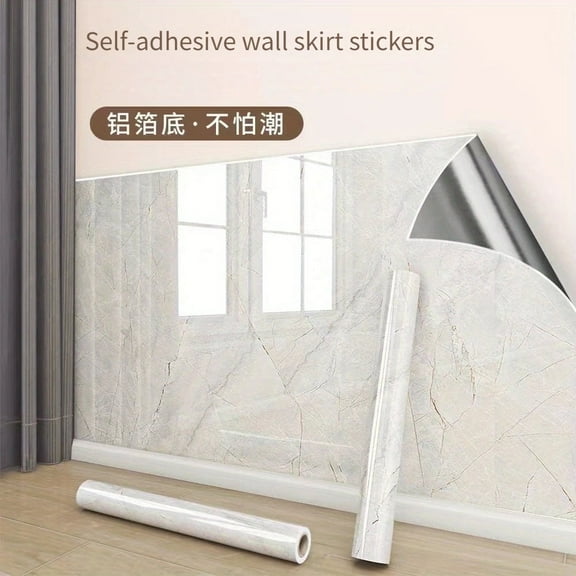 GYTY Self-Adhesive Waterproof Bathroom Wallpaper - Easy Apply, Moisture-Resistant Marble Tile Stickers for Toilet & Kitchen Renovation