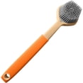 thumbnail image 1 of GYTY Silica Gel Dish Brush with Handle, Scrub Brush for Cleaning Kitchen and Washing Dishes, for Sink, Pots, Pans, Cleaning Brushes Tools (Brown and Orange,1), 1 of 9