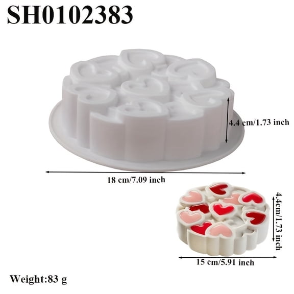 GYTY Silicone Heart Mold for Baking – Valentine’s Day, Weddings & Mother’s Day Cake Decorating Tool, Oven-Safe Kitchen Accessory with Glittery Heart Design