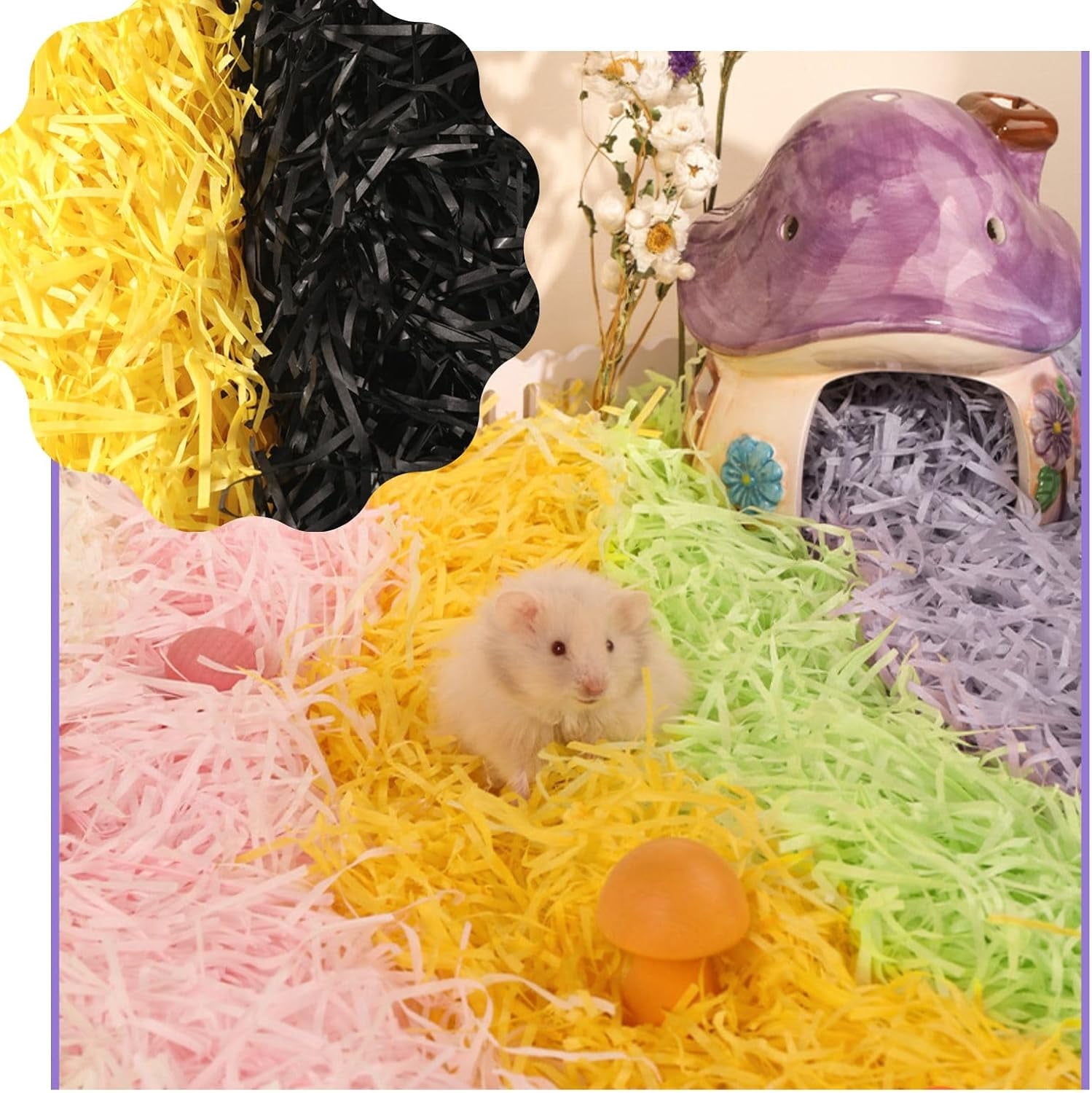 GYTY Small Animal Bedding Colorful Hamster Nesting Paper Material Cozy ... - Natural Guinea Pig Nesting Material