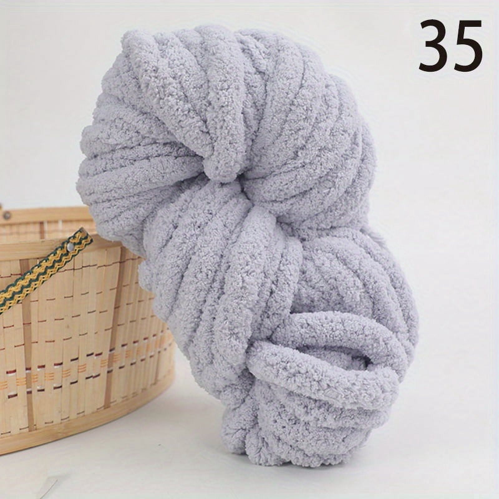 GYTY Super Soft Chunky Chenille Yarn 250G - Extra Thick 0.79inch, Fluffy Polyester Fiber for DIY Arm Knit, Scarves, Blankets, Cushions, Pet Nests - Multiple Colors, Machine Washable