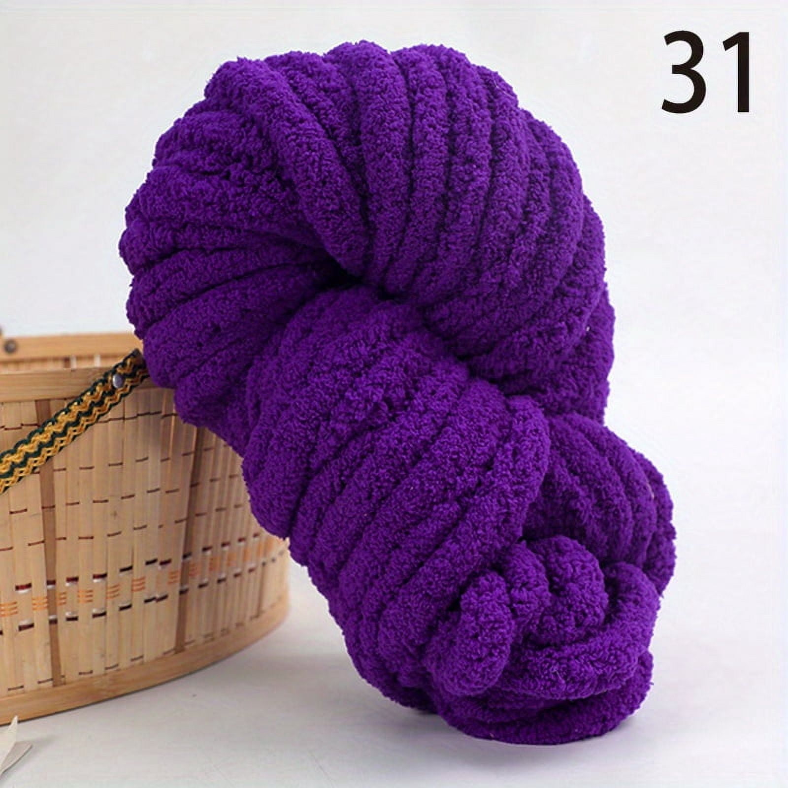 GYTY Super Soft Chunky Chenille Yarn 250G - Extra Thick 0.79inch, Fluffy Polyester Fiber for DIY Arm Knit, Scarves, Blankets, Cushions, Pet Nests - Multiple Colors, Machine Washable