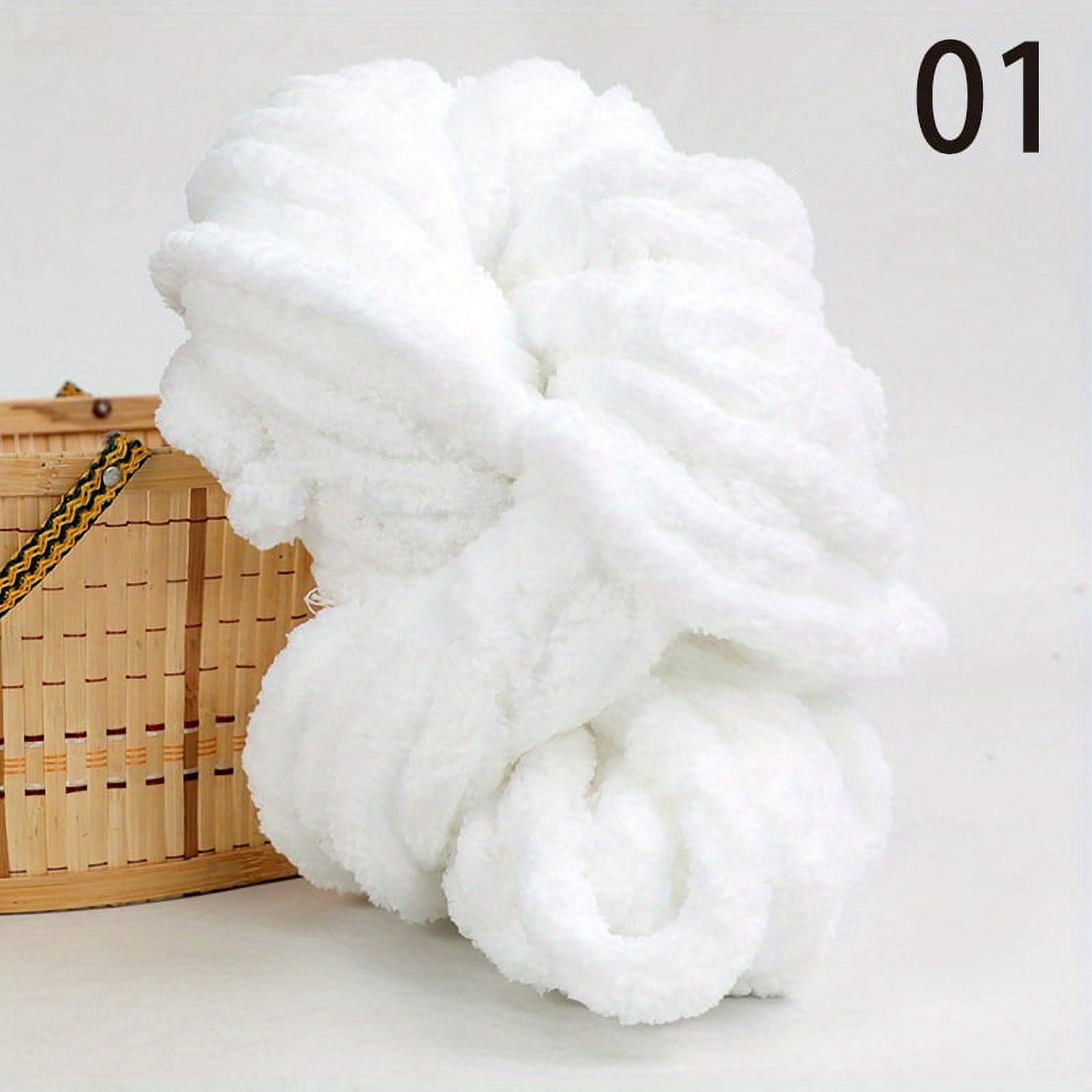 GYTY Super Soft Chunky Chenille Yarn 250G - Extra Thick 0.79inch, Fluffy Polyester Fiber for DIY Arm Knit, Scarves, Blankets, Cushions, Pet Nests - Multiple Colors, Machine Washable