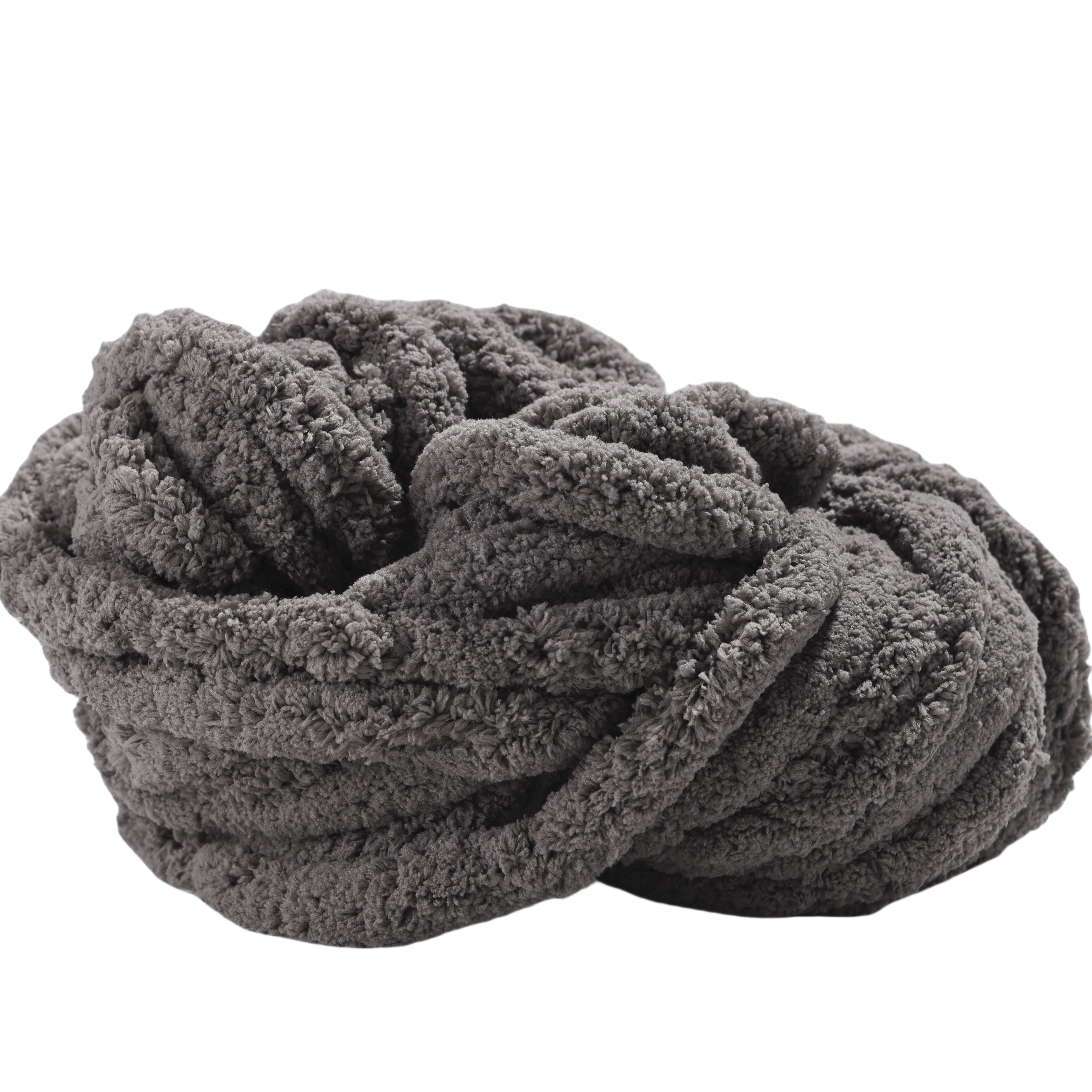 GYTY Ultra-Soft, Extra Thick Chenille Yarn - Ideal for DIY Knitting & Crocheting | Cozy Blankets, Carpets, Pillows in Khaki, Dark Green, Charcoal | 100% Polyester Fiber, Crochet Yarn