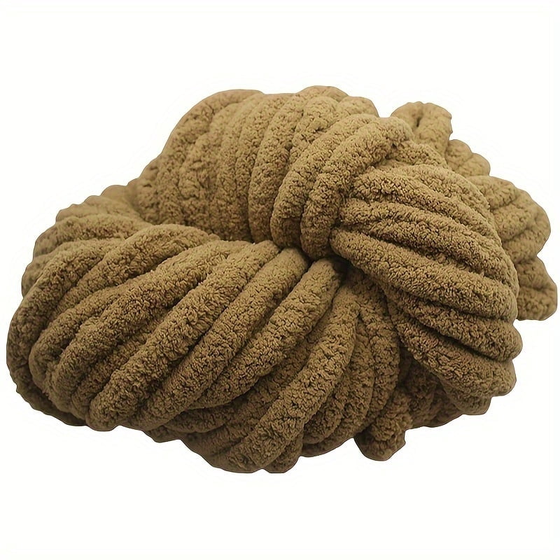 GYTY Ultra-Soft, Extra Thick Chenille Yarn - Ideal for DIY Knitting & Crocheting | Cozy Blankets, Carpets, Pillows in Khaki, Dark Green, Charcoal | 100% Polyester Fiber, Crochet Yarn