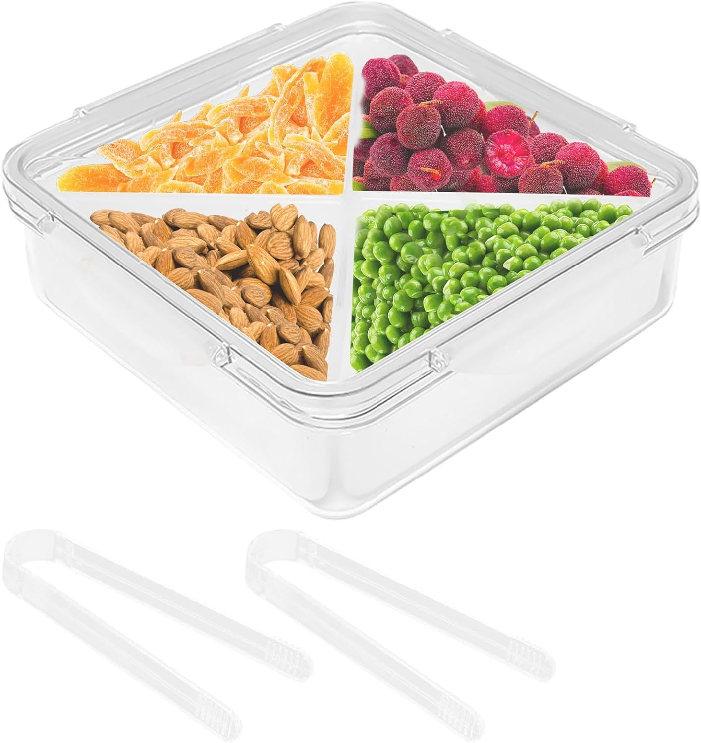 GYTY Veggie Tray with Lid, Divided Serving Tray with 6 Compartments ...