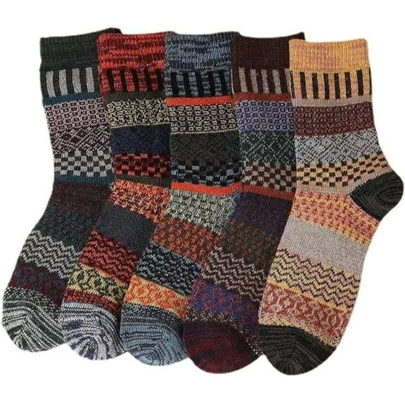 GYTY  Vintage Thick Knit Wool Socks for Women Cottagecore Nordic Winter Socks Warm Soft Silpper Socks Casual Crew Socks