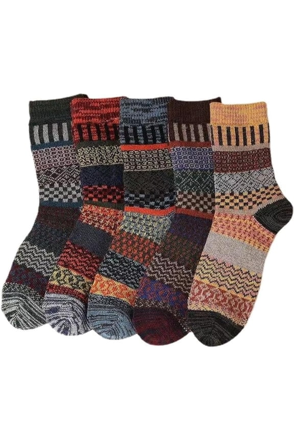 Vintage Thick Knit Wool Socks for Women Cottagecore Nordic Winter Socks Warm Soft Silpper Socks Casual Crew Socks