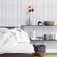 thumbnail image 1 of GYTY Vintage White Striped Floral Peel & Stick Wallpaper - Waterproof, Easy Clean, Self-Adhesive for DIY Home Decor, Kitchen Cabinets & Room Makeover, 1 of 1