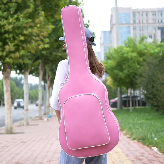 GYTY [Waterproof Guitar Bag] Lightweight 40/41 Inch Padded Guitar Bag - 6.5mm Waterproof 600D Oxford Fabric, Adjustable Straps, Front Pocket, Durable Blue Pink Gig Bag for Musicians